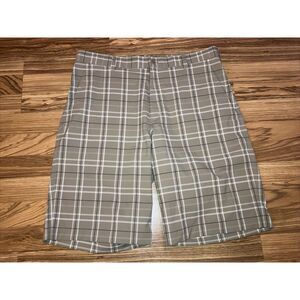 Nike Golf Dri Fit Shorts Men's 34 Lightweight‎ Tan Plaid